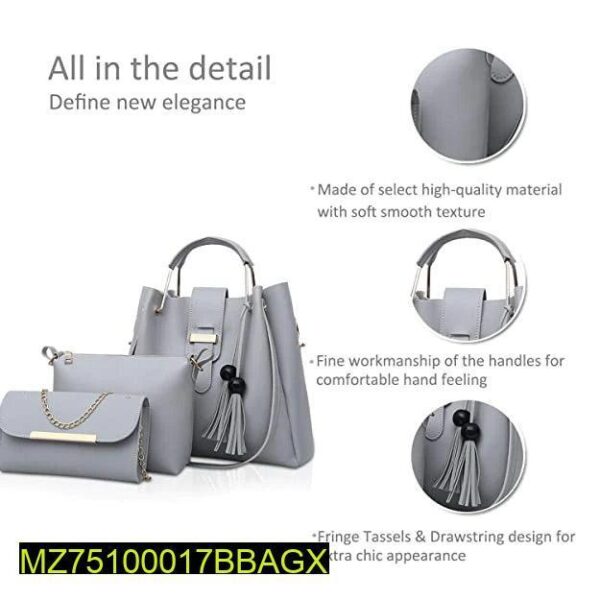 BagX 3Pcs Leather Handbag - Image 9